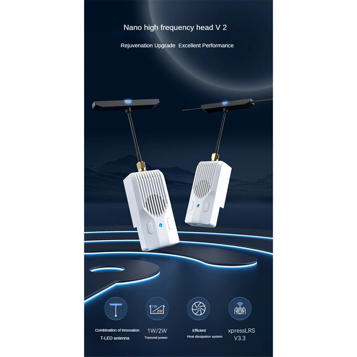 ELRS Nano V2 модуль TX 868 МГц Встроенный HHeat радиатор для FPV T-LED антенна гоночный Дрон