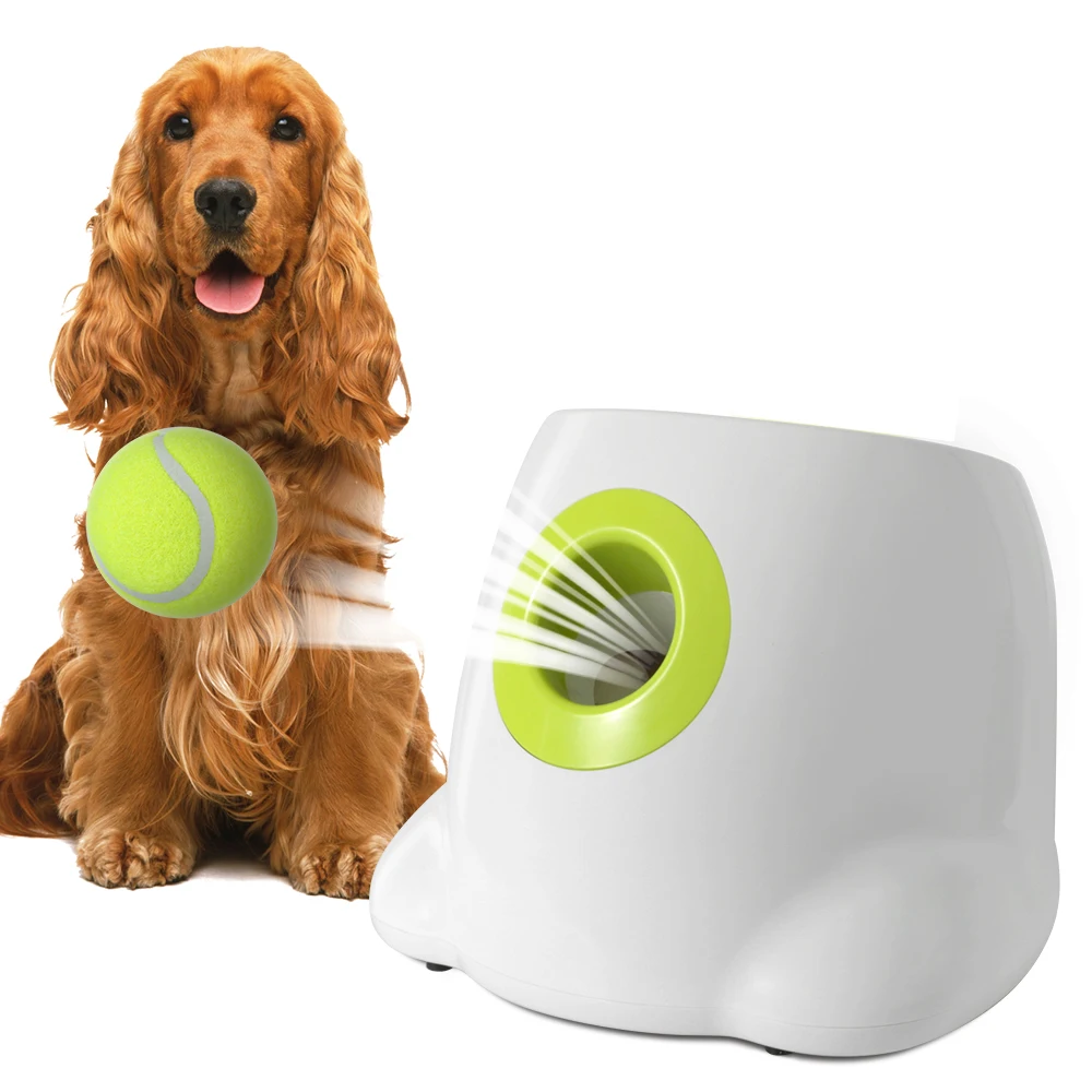 

Dog Ball Automatic Tennis Launcher Pet Dogs Chase Toy Mini Tennis Throwing Pinball Machine Fun Interactive