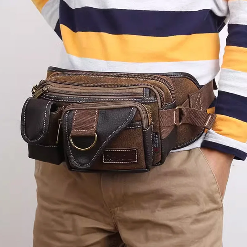Холщовая поясная сумка Ruil для мужчин уличный спортивный кошелек
