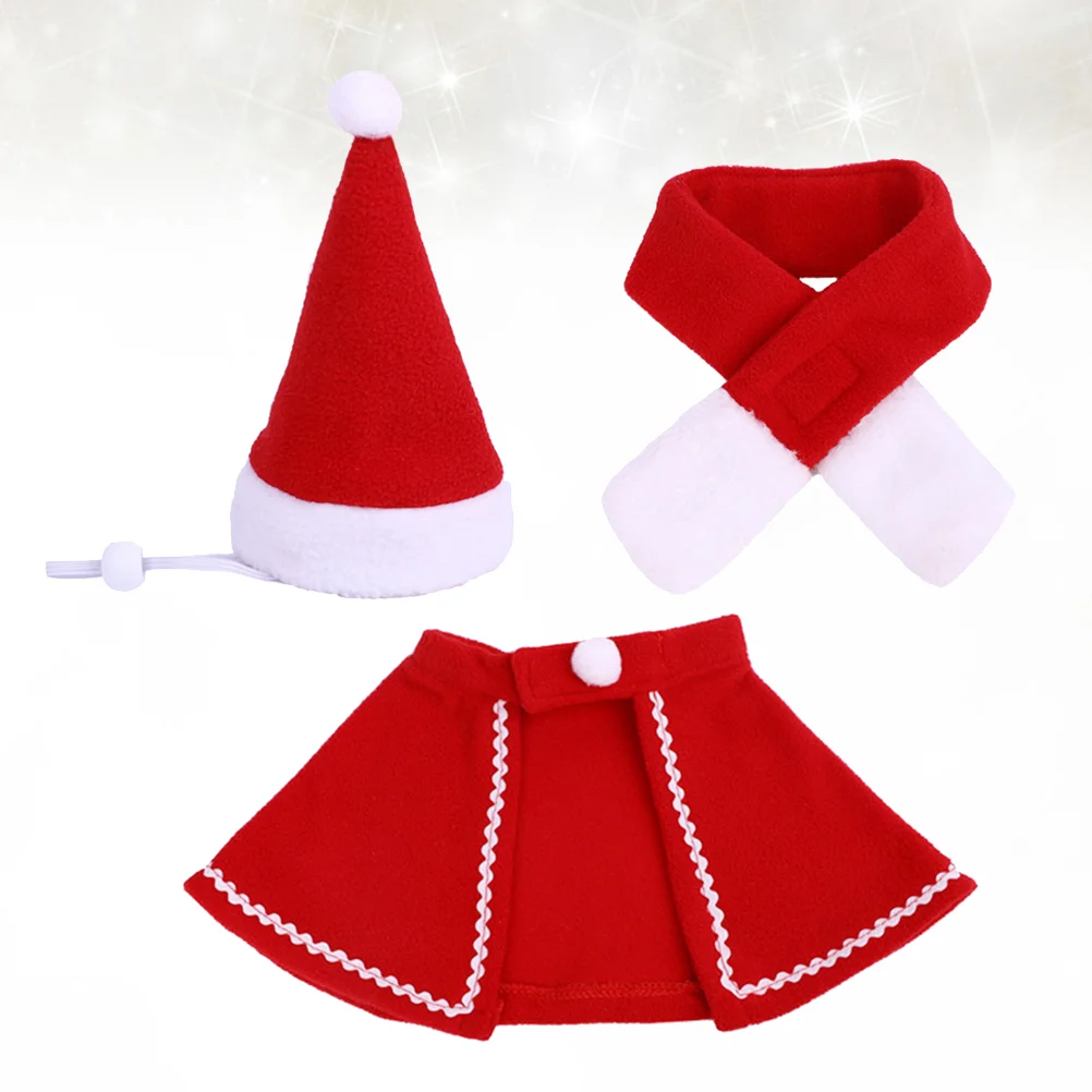 

3pcs Costume Funny Adorable Christmas Clothes Party Costume Supplies with Hat for Dog Puppy