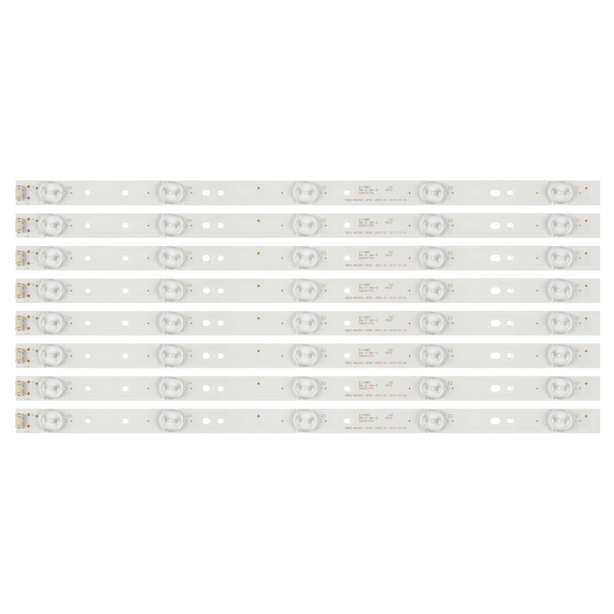 50 комплектов новые 8 шт./компл. 5 светодиодных лент для TQL43F4PR001 5800-W43001-3P00 5835-W43002-2P00