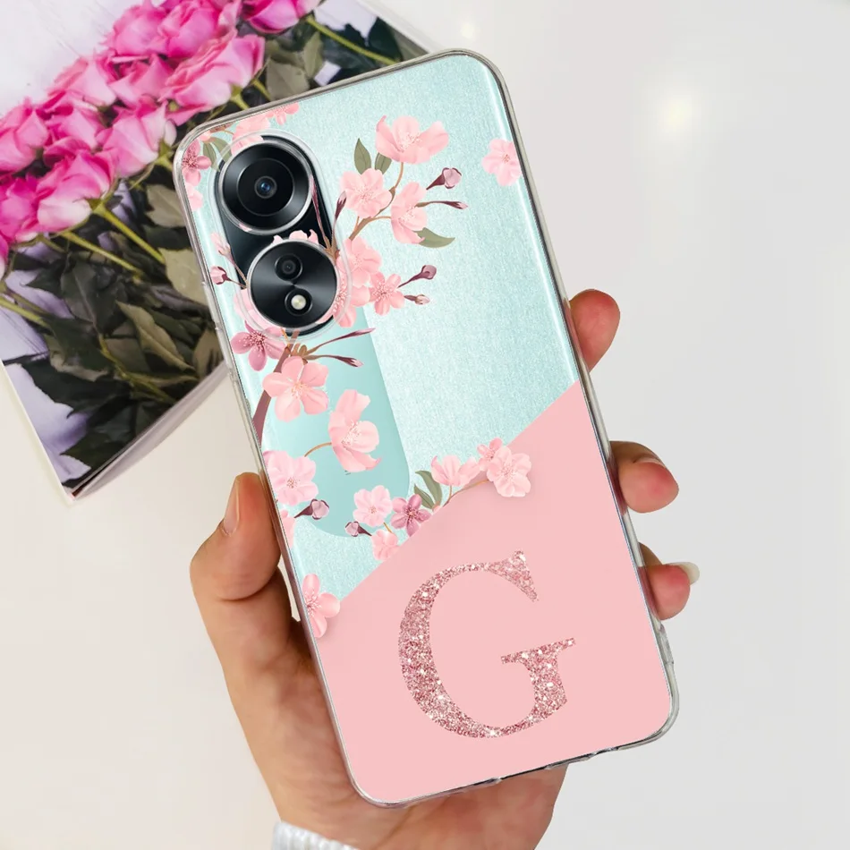 Для OPPO A58 4G чехол CPH2577 милый мягкий Силиконовый ТПУ Тонкий с надписью для Oppo 2023