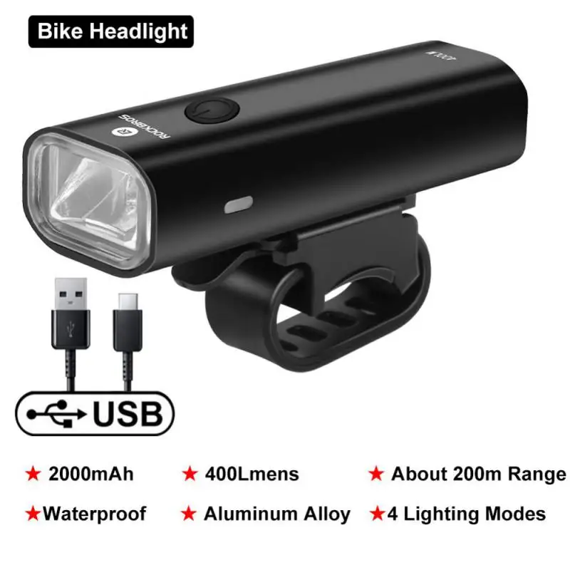 

Велосипедные фары ROCKBROS, передний светодиодный фонарь на руль велосипеда, 2000 мАч, зарядка через USB