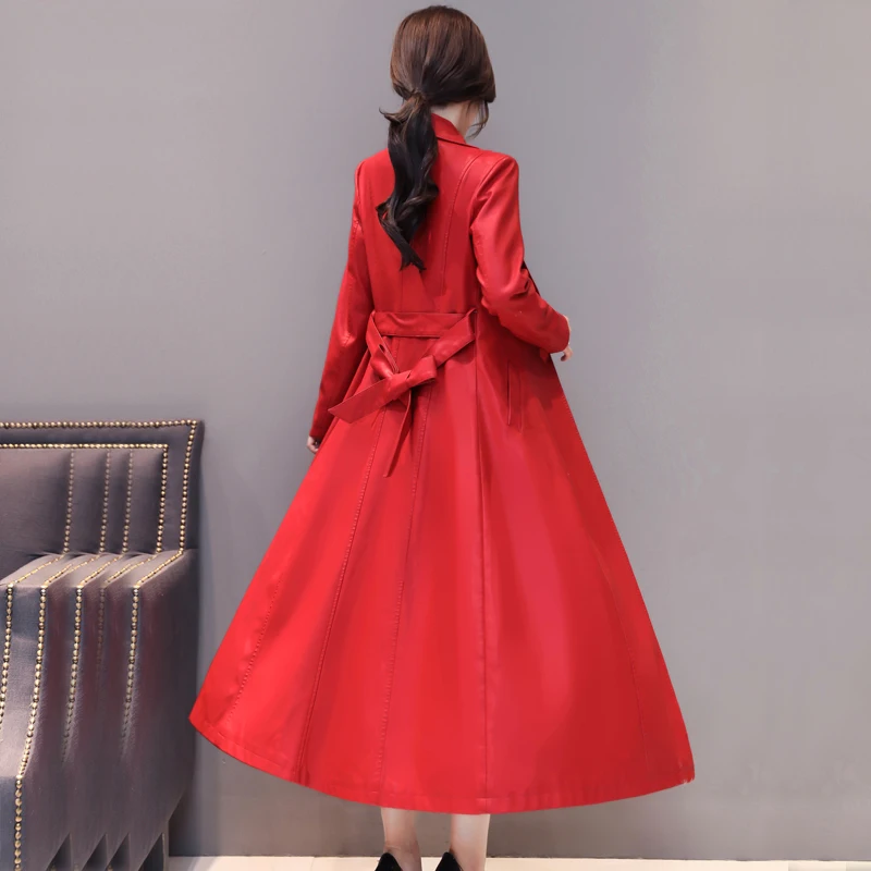 Autumn Winter Long Jackets Thicken Genuine Leather Coat 2022 New Women Genuine Sheepskin Jacket Office Lady Trench Outerwear