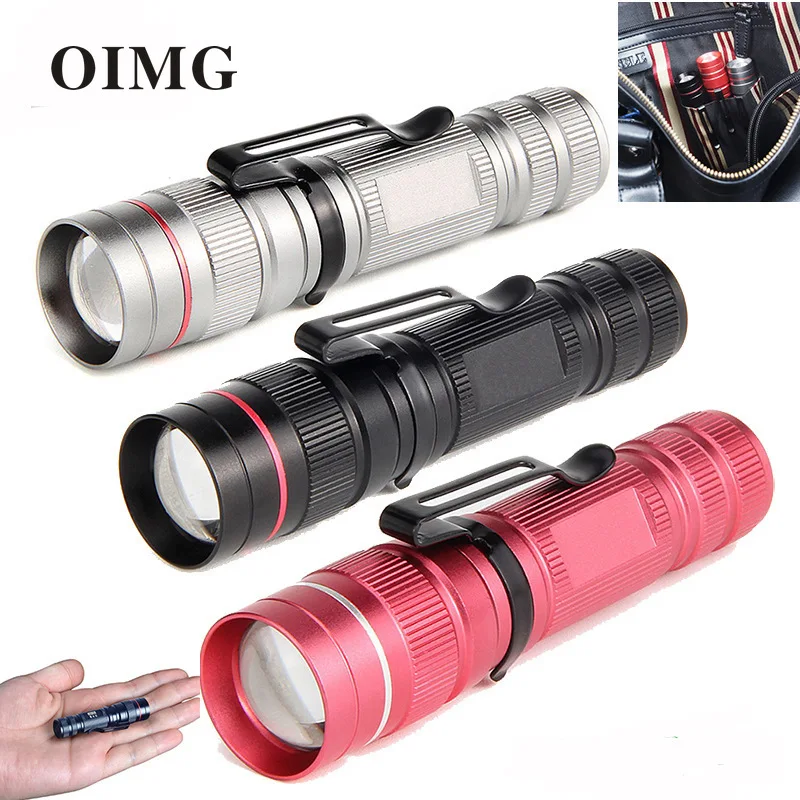 

Aluminum Alloy Mini Led Glare Zoom Flashlight Lighting Portable Holding Clip Q5 Tactical Flashlight 3 AAA Battery Flashlight