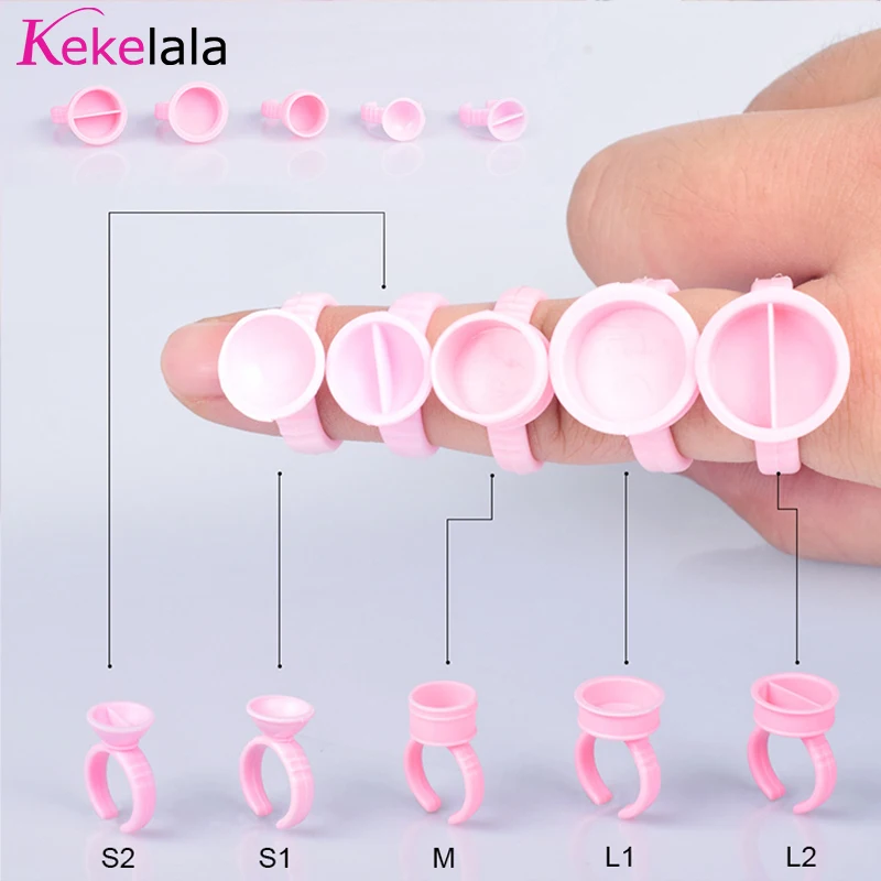 Kekelala 100/50 шт. розовый клей для наращивания ресниц кольцо чашка бровей век
