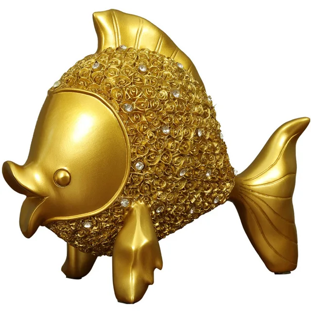 Современные счастливые золотые рыбы аксессуары из смолы домашняя гостиная