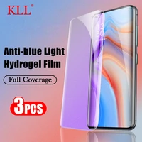 1 3pcs anti blue light hydrogel film for oppo find x5 pro x3 neo x2 lite screen protector for reno 7 6 5 5z pro not glass film