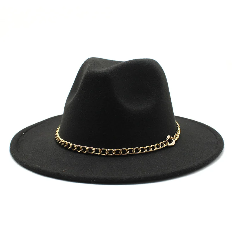 

fashion for men fedoras felt Women's cap hats with chain chapel warm panama beach Luxury fascinator hat designer elegant 2022