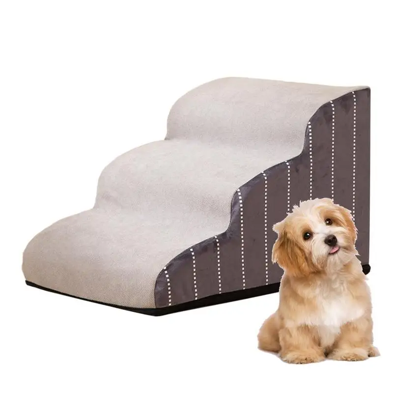 

Non-slip Dog Ladder 2/3/4 Steps Pet Stairs For Dogs Sofa Cat Puppy Ramp Pet Supplies Washable Cat Dog Stairs Ramp