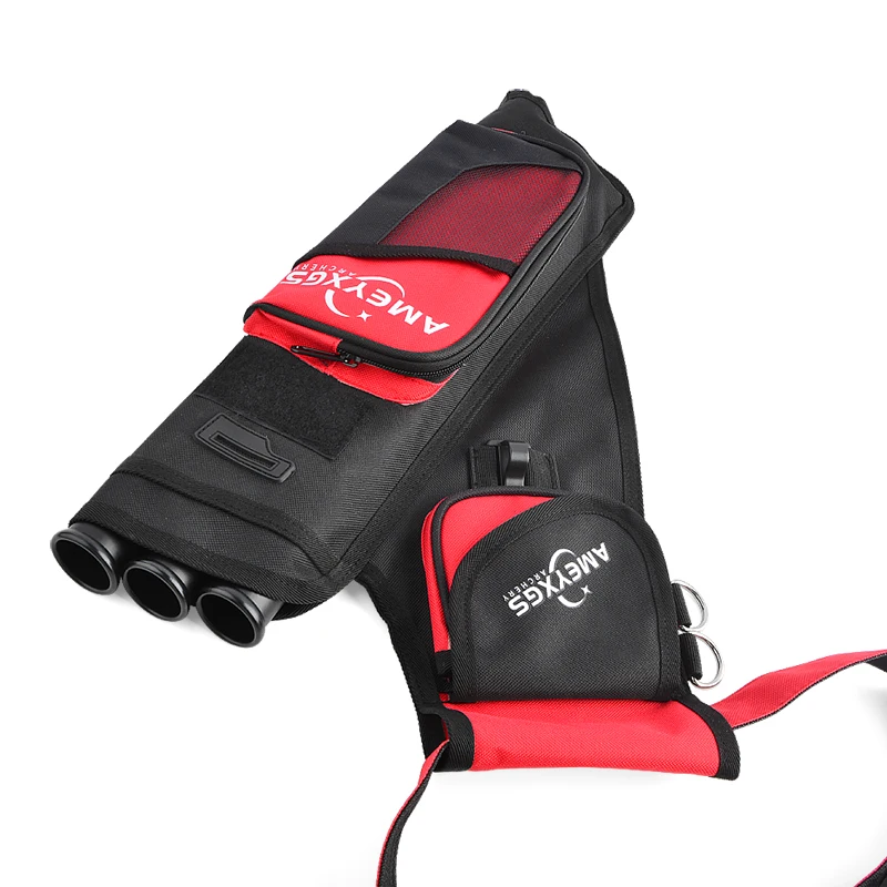 Футляр для стрелок Archery Arrow Quiver Case 3 Tube Waist Bag Hold 20-30Pcs Arrows Hip Adjustable Belt Buckle Hunting Shooting.