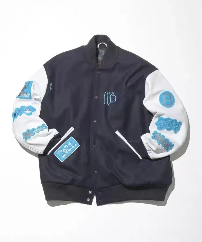 

Куртка мужская зимняя из шерсти и хлопка, с кожаными рукавами