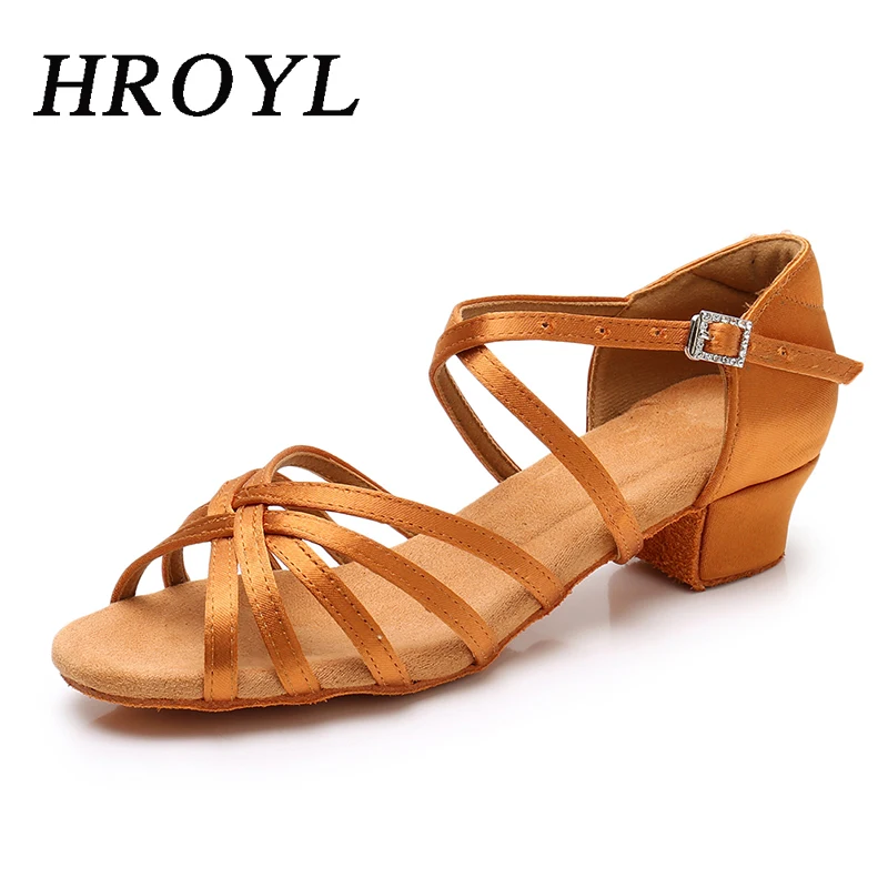 

HROYL Children Latin Dance Shoes for Girls Women Ladies Ballroom Modern Tango Dancing Shoes Practise Shoes Salsa Sandals