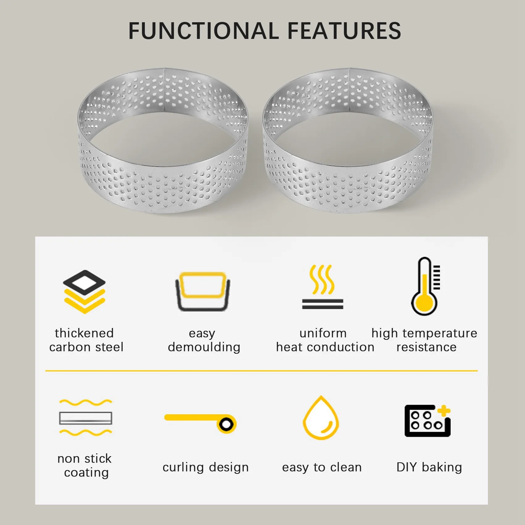 5 шт. 6 см круглое кольцо для пирога десертная нержавеющая сталь перфорация