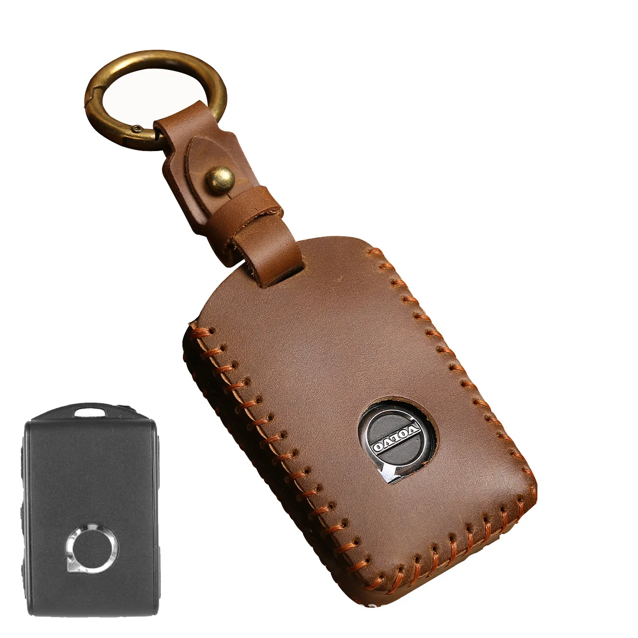 

Брелок для ключей для Volvo Xc60 S90 Xc90 Xc40, чехол для автомобильного ключа, из чистой кожи, ручная работа, количество на заказ