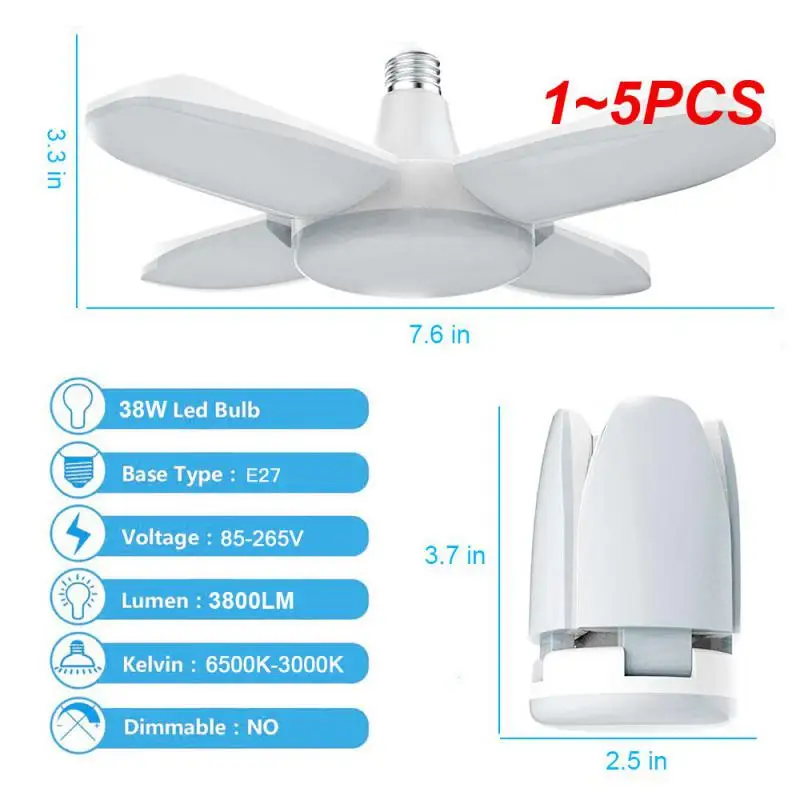 

1~5PCS LED Light Bulb E27 Folding Fan Bulb AC 110V 220V Mini LED Foldable UFO Lamp 360 Degrees Lampada LED Lamp 85-265V