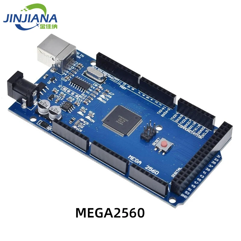 

USB-плата JINJIANA MEGA 2560 R3 (ATmega2560-16AU CH340G) AVR, макетная плата MEGA2560 PRO для Arduino, плата расширения, комплект «сделай сам»