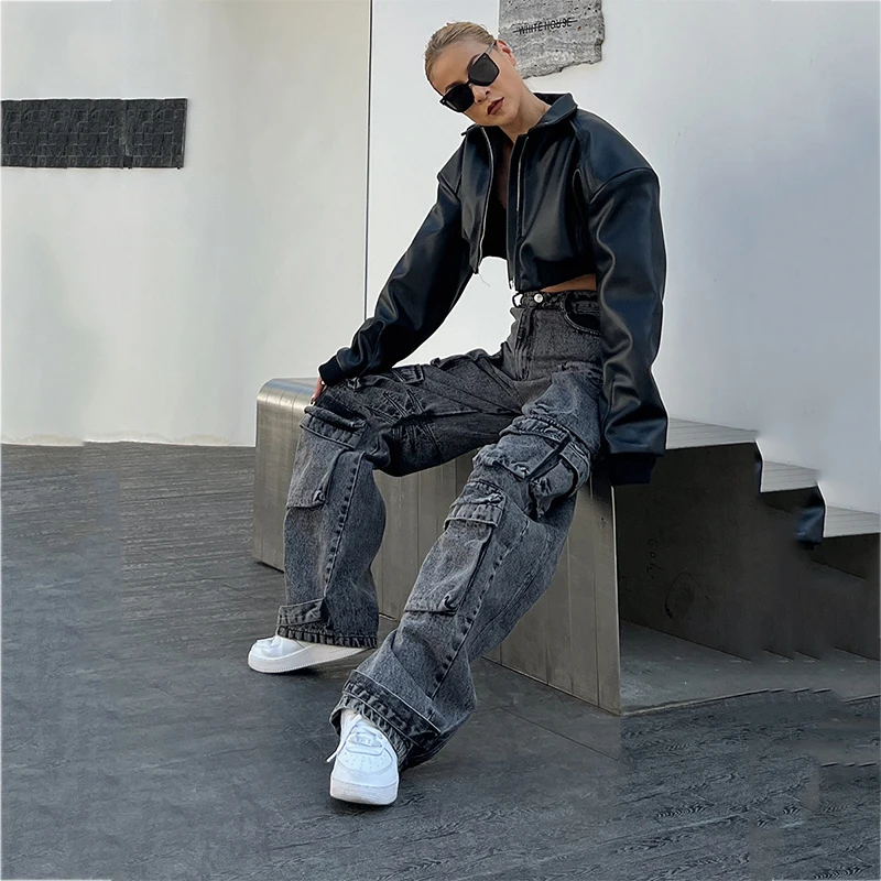 Y2K Wide Leg Pants Jeans 2023 Summer Casual Pants Women Retro Street Hip Hop overalls Fashion High Waist Women Jeans washable