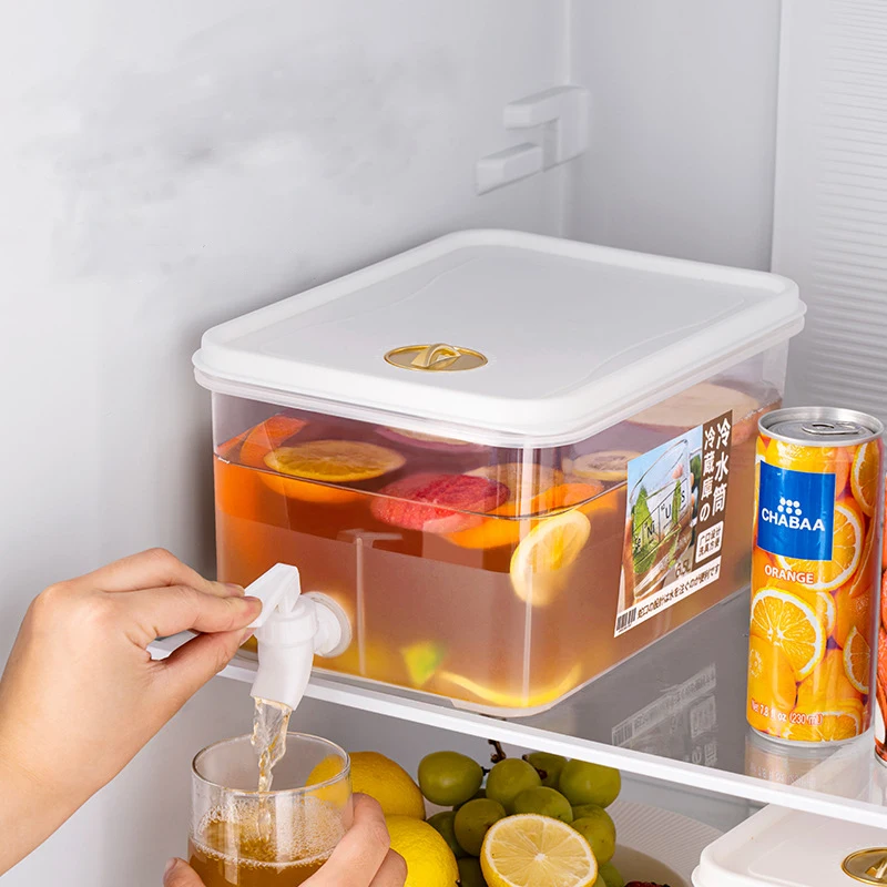

Cold Dink Cold Kettle With Faucet In Refrigerator Household lemon Fruit Teapot Summer Cold Bubble Bottle Cool Kettle