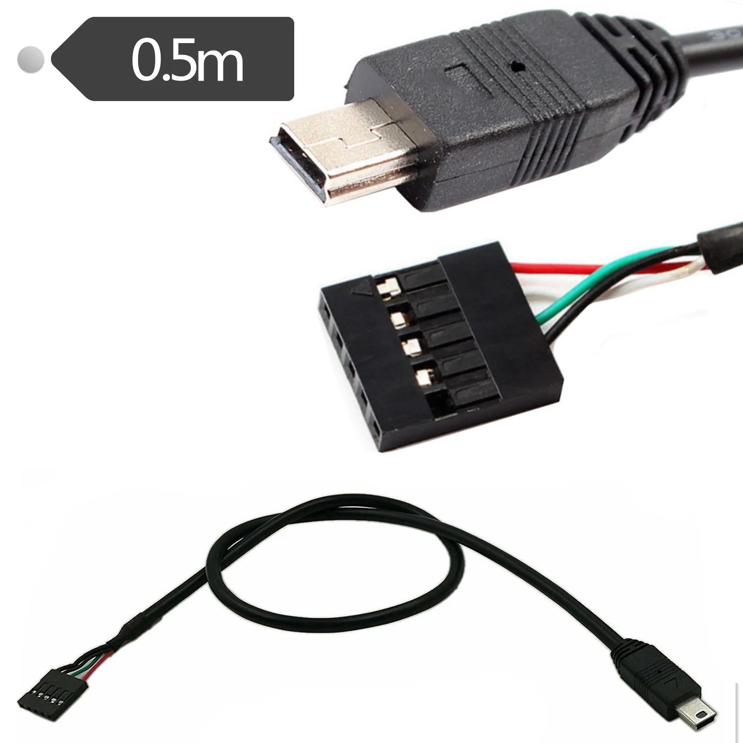 

50 см Mini 5pin Male to 5Pin Female 0,1 "USB Header PCB Материнская плата кабель Шнур