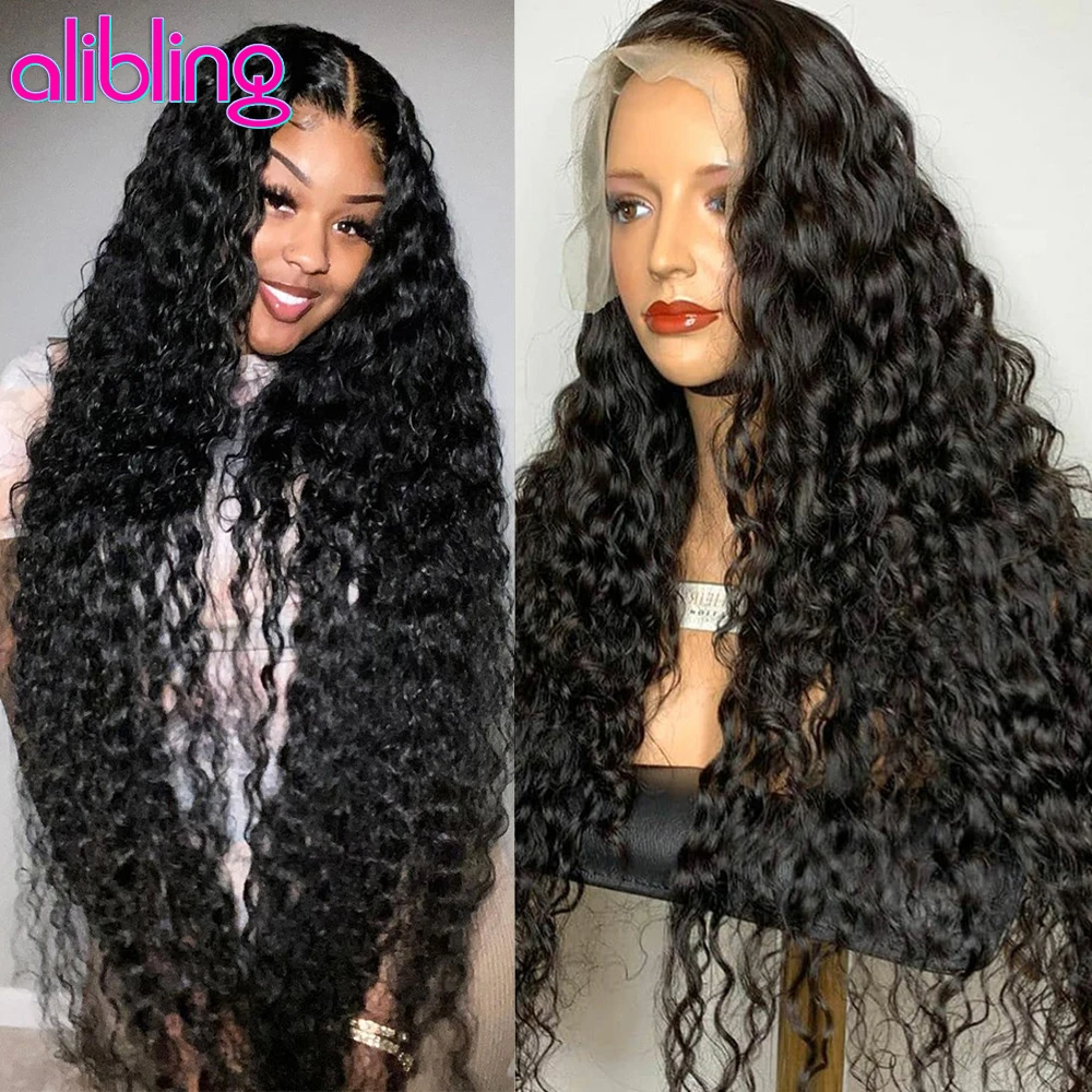 

Curly Human Hair Wigs For Women 13x6 Water Wave Lace Front Wig Malaysian Deep Wave 13x4 HD Lace Frontal Wig Pre Plucked Hairline