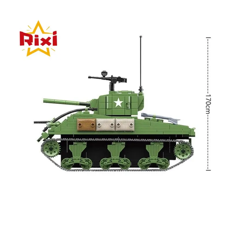 726pcs Military US Sherman M4A1 Tank Building Blocks WW2 Panzer City Army Soldier Weapon Bricks Kids MOC Toys For Children Gifts - купить по