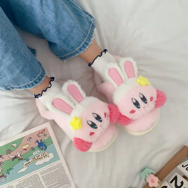 Новые милые симпатичные хлопковые тапочки Kirby домашние Нескользящие теплые для