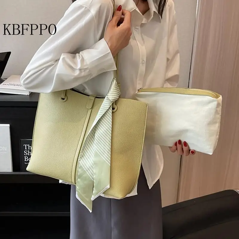 Высококачественная модная однотонная вместительная сумка Ins, новинка 2023, брендовая элегантная сумка-тоут, женская сумка через плечо для поездок Высококачественная модная однотонная вместительная сумка Ins, новинка 2023, брендовая элегантная сумка-тоут, женская сумка через плечо для поездок