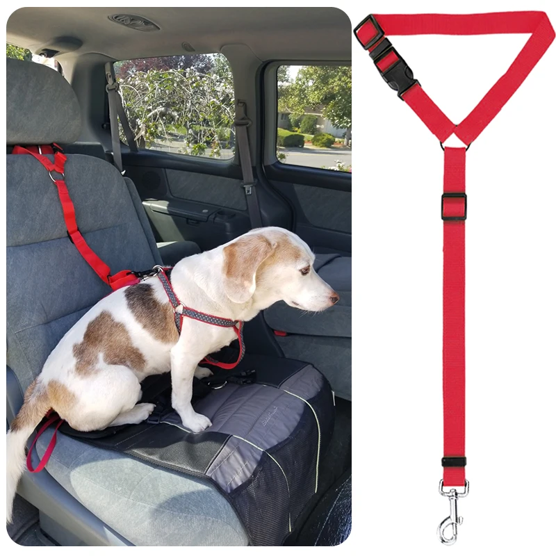 

Adjustable pet dog Seat Belt Vehicle Safety Seat Belt for Puppy Dog Collars Leash Dog Traction Lever Collar Smycz Dla Psa