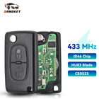 Dandkey 434 МГц FSKASK 2 кнопки CE0536CE0523 откидной ключ для Peugeot 107 207 307 307S 308 407 607 Брелок дистанционного управления чип ID46