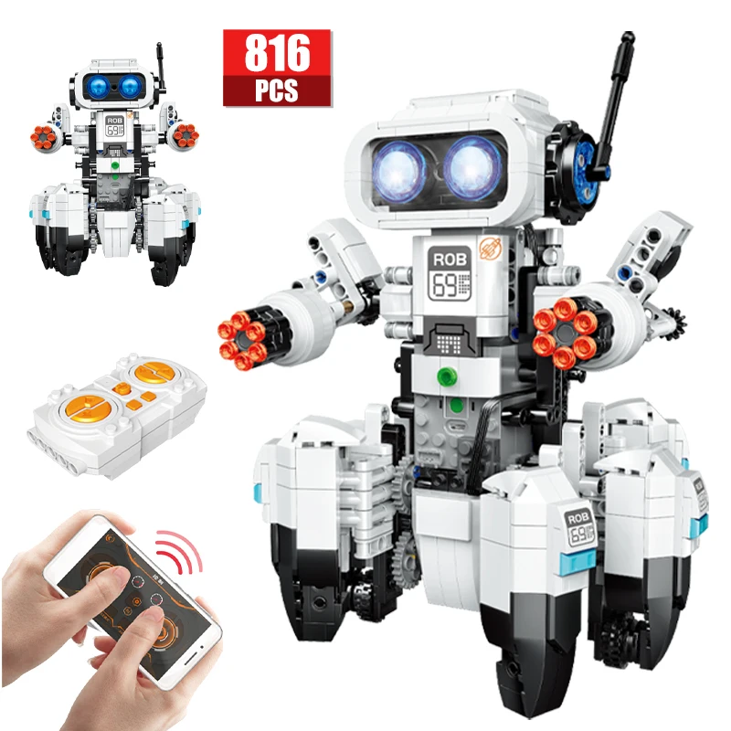 

816Pcs RC APP Smart Vector Robots Building Blocks Robot Octopus Pose Remote Control Emo Robot Toy Bricks For Boy Gifts