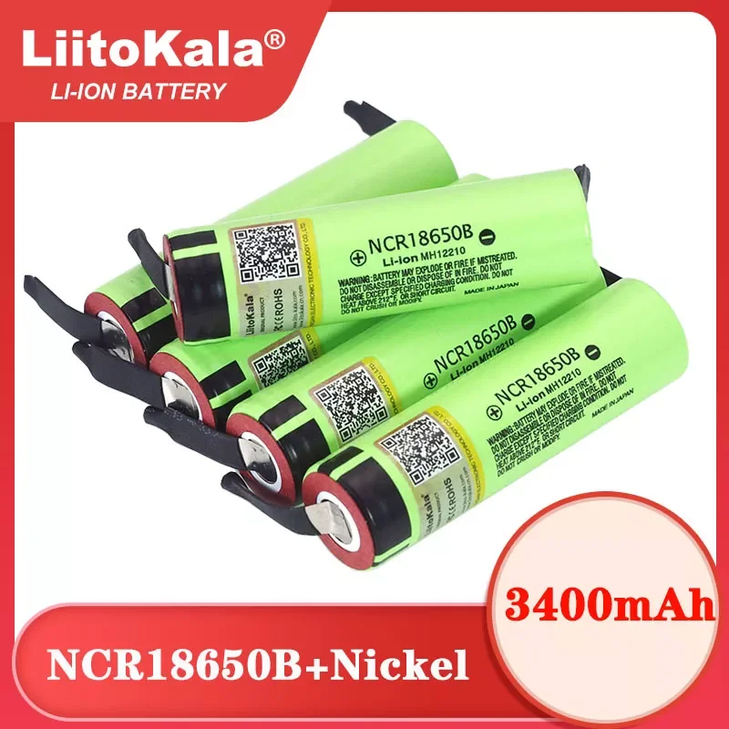 

2023New Liitokala New Original 18650 NCR18650B Rechargeable Li-ion battery 3.7V 3400mAh batteries DIY Nickel