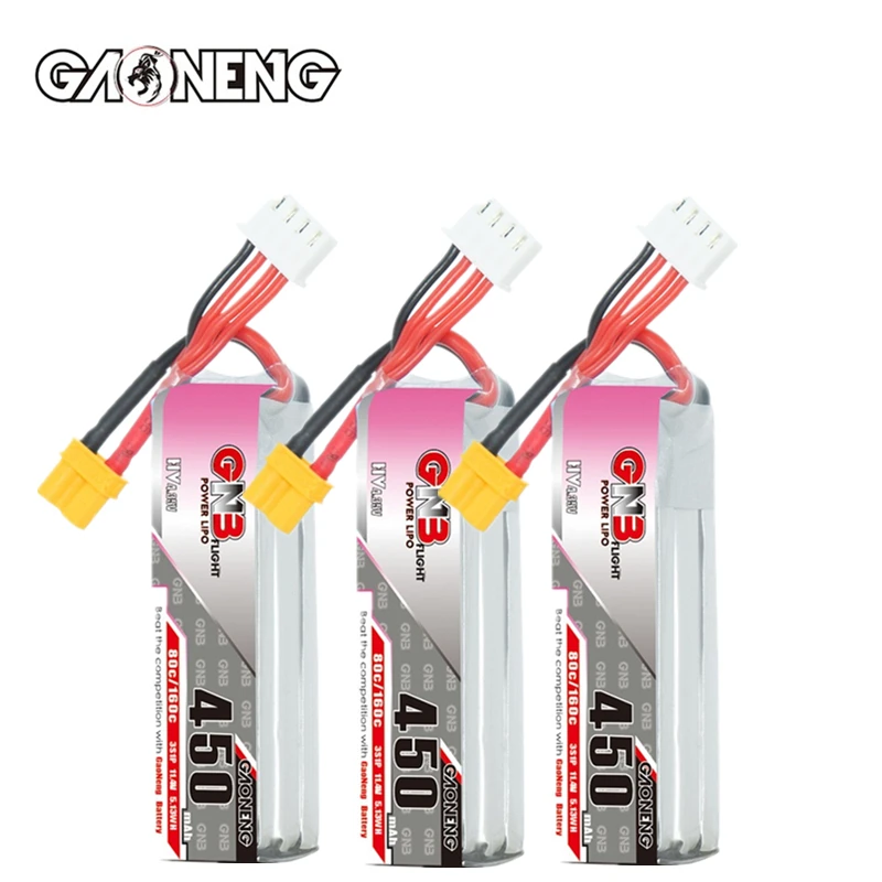 Литий-полимерный аккумулятор GNB 3S 11,4 в 450 мАч 80C/160C HV для iFlight CineBee BetaPFV Beta 85X, детали бесщеточного дрона с разъемом XT30