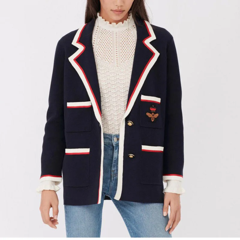

Fashion Maje Knitted Cardigan Early Spring Autumn France Maje Cardigan Deep V-neck Women Knited Cardigan Jacket Women Cardigans