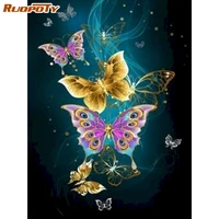 ruopoty diamond painting kit animal butterfly 5d diy diamond embroidery cross stitch rose rhinestones mosaic home decor