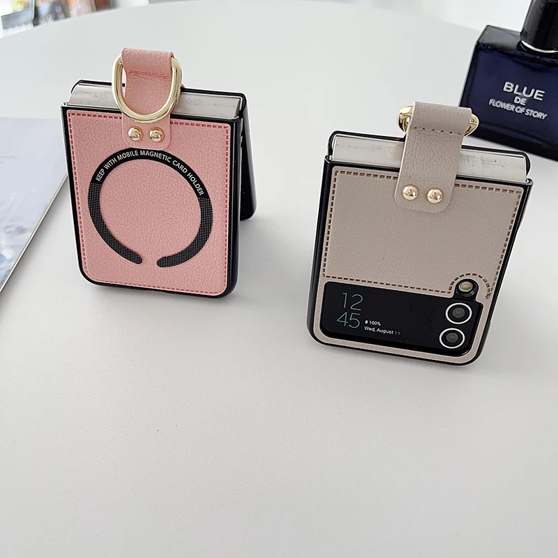 Кольцевой держатель из искусственной кожи для Magsafe магнитный чехол с