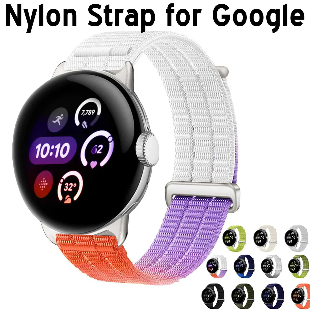 Фото Градиентный плетеный нейлоновый ремешок для Google Pixel Watch 4, 3, 2 (41 мм, 45 мм) с эффектом облачной мягкости, дышащий, легкий, спортивный, с адаптерами №1