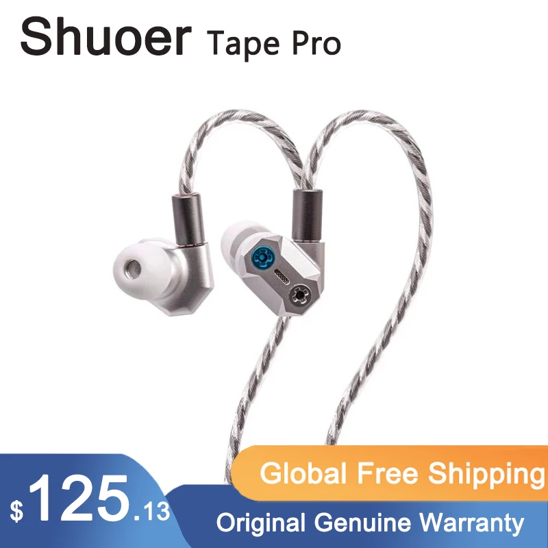 

Shuoer Tape Pro | Magnetostatic Dynamic Hybrid Iem Headphones With Bass Tuning Screws And Dual Pin Silver Plated Copper Cables