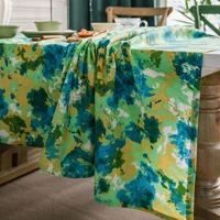 rectangular tablecloths tie dyed green camouflage cotton and linen printed pastoral style table mat table cloth