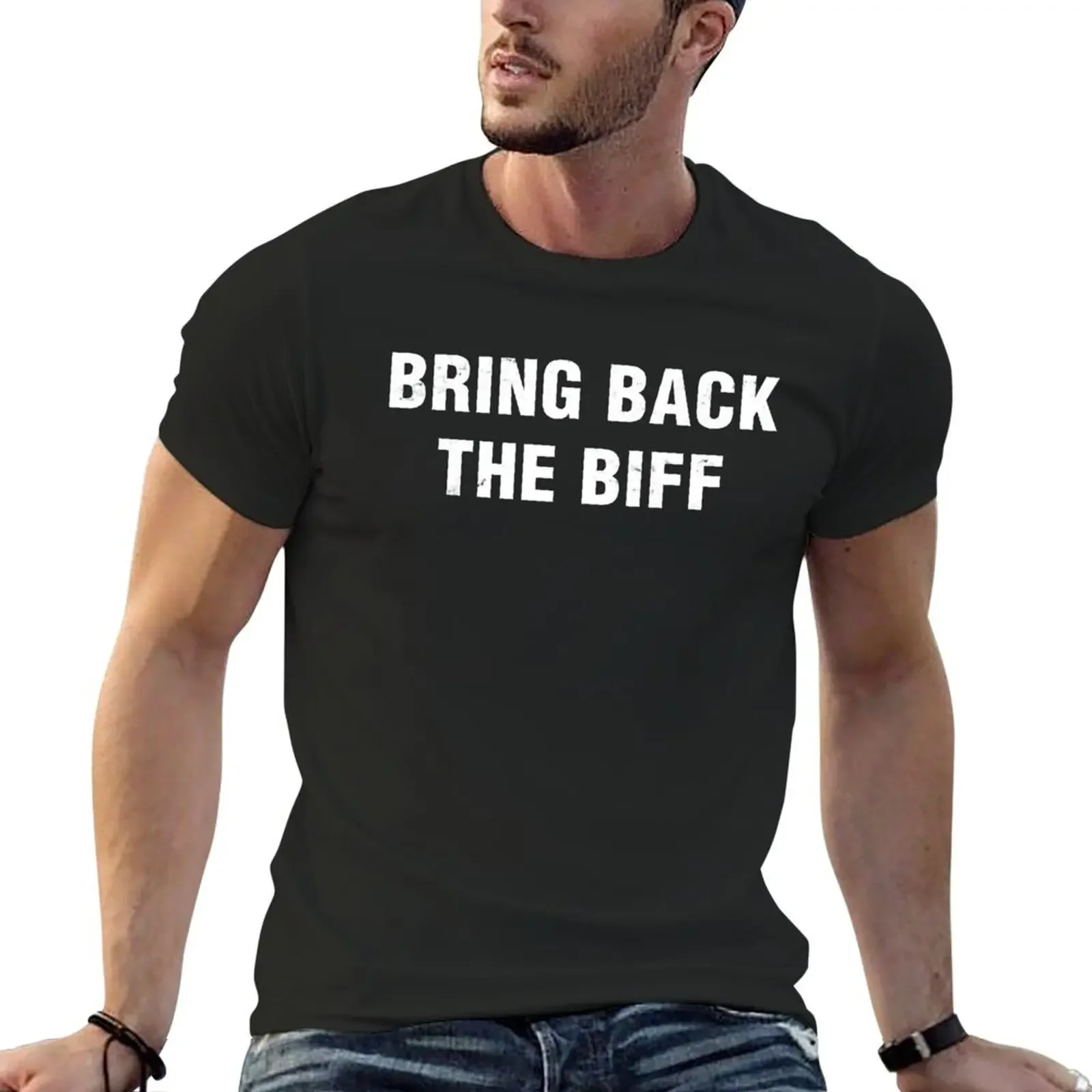 Быстросохнущая однотонная белая мужская футболка Bring Back The Biff