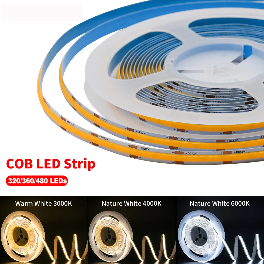 

Светодиодная ленсветильник высокой плотности, 320/360/480 светодиодов, 12 В, 8 мм