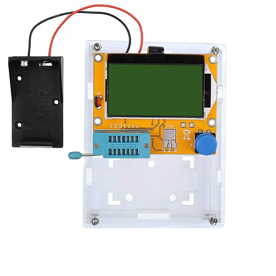 

ESR Meter Mega328 Transistor Tester Digital V2.68 ESR-T4 Diode Triode Capacitance MOS/PNP/NPN LCR 12864 LCD Screen Tester