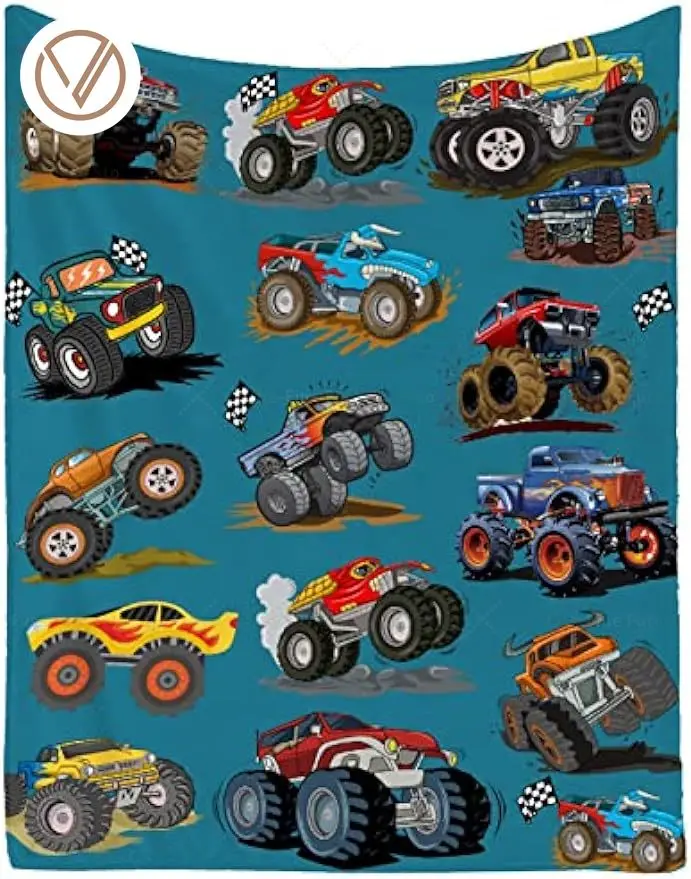 

Автомобильные грузовики Meet Soft Mon-Ster для мальчиков, автомобильные грузовики Mon-Ster, плюшевое одеяло для мальчиков, одеяло для грузовика, мягкие фланелевые одеяла,