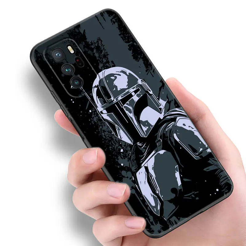 Черный силиконовый чехол M-мандалор для телефона Xiaomi Redmi Note 9 10 11 11S 11T 12 13 Pro 5G Plus 9S 10S