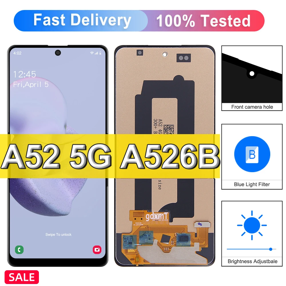 6 5-дюймовый ЖК-дисплей для Samsung A52 5G A526 с сенсорным экраном SM-A526B A526U замена