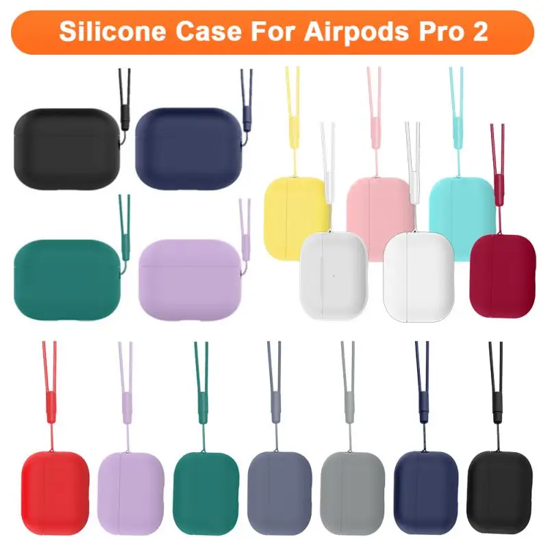 

Earphone Case For AirPods 2 Case with Lanyard anti-lost Wireless Earphone Protective Cover Silicone Soft Skin Case for AirPods 2