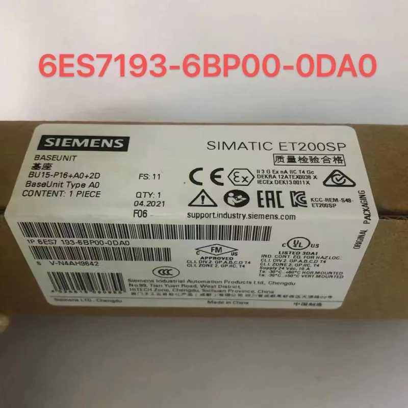 

New and Original 6ES7193-6BP00-0DA0 ET200SP BU15-P16+A0+2D BaesUnit