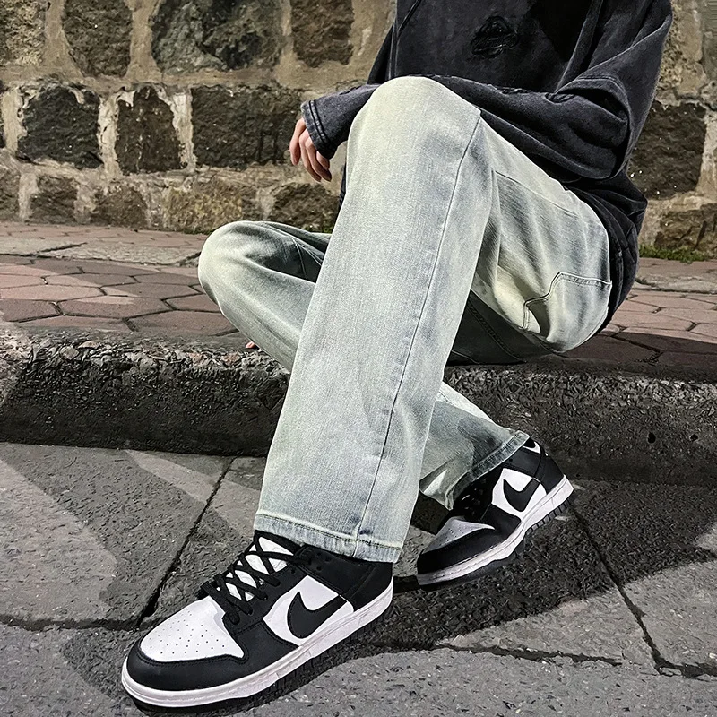 New Loose Men Jeans Male Trousers Simple Design High Quality Cozy All-match Students Daily Casual Straight Denim Pants  Casual