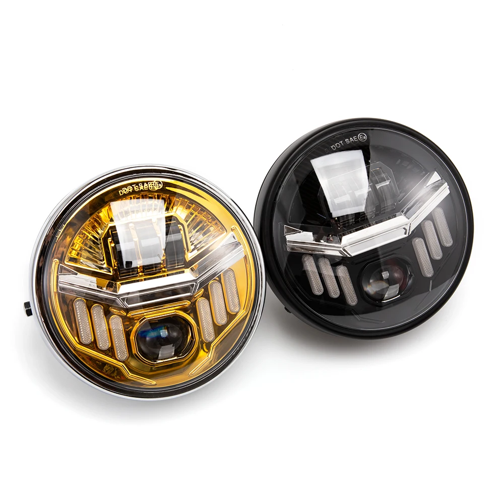 Фото 7-дюймовые светодиодные фары для мотоцикла Harley, модифицированные Land Rover Lada Niva Wrangler, внедорожники, мотоциклетные круглые фары №2