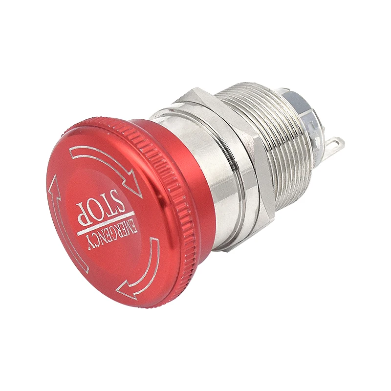 

Красная Грибовидная головка со стрелкой, 16 мм, 19 мм, 22 мм, Аварийная остановка, металлический кнопочный переключатель, самоблокировка/фиксация, водонепроницаемый, пыленепроницаемый
